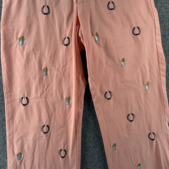 Castaway Nantucket Island Pants Embroidered Salmon Chino Horseshoes ACTL 30X28 - Picture 4 of 16